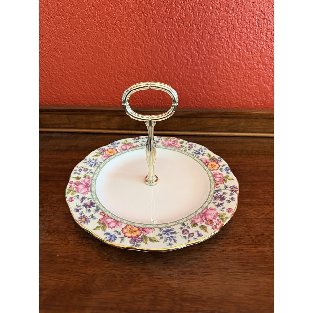 Royal Albert Bone China Single Tier Tidbit Tray Floral Excellent